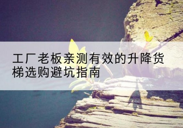 姚安升降货梯怎么选-工厂老板亲测有效的升降货梯选购避坑指南